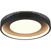 TRIO LED-taklampe Solea, matt svart, Ø 40 cm, plast