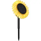 Globo LED-solcellelampe 33598 Solsikke Ø 13 cm, gul, plast