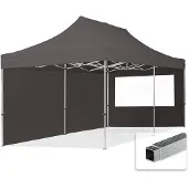 TOOLPORT 3x6 m aluminium, pop up partytelt, 2 sidepaneler, mørkegrå
