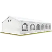 TOOLPORT 6x12 m partytelt, PE-presenning, hvit, med bunnramme