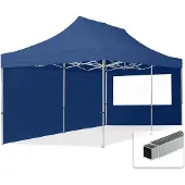 TOOLPORT 3x6 m aluminium, pop up partytelt, 2 sidepaneler, mørkeblå