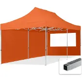 TOOLPORT 3x6 m aluminium, pop up partytelt, 2 sidepaneler, oransje