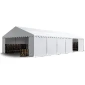 TOOLPORT 6x12 m lagertelt, PVC-presenning, hvit