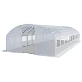 TOOLPORT 4 x 10 m drivhustunnel, PE-presenning, hvit