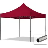 TOOLPORT 3x3 m stål, pop up partytelt, uden sidepaneler, rød