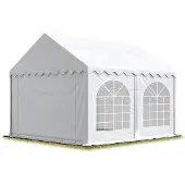 TOOLPORT 3x5 m partytelt, PVC-presenning, hvit, med bunnramme