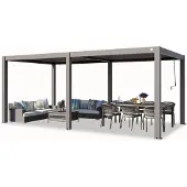 TOOLPORT 3x6 m pergola, lamelltak, eloksert