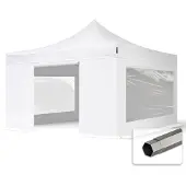 TOOLPORT 4x4 m stål, pop up partytelt, 4 sidepaneler, hvit