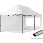 TOOLPORT 3x6 m stål, pop up partytelt, 2 sidepaneler, hvit
