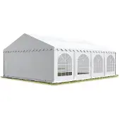 TOOLPORT 6x8 m partytelt, PVC-presenning, hvit, med bunnramme