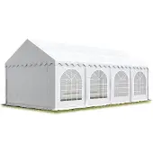 Sonstiges 4x8 m partytelt, PVC-presenning, hvit, med bunnramme