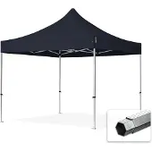 TOOLPORT 3x3 m aluminium, pop up partytelt, uten sidepaneler, svart