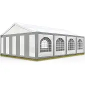 TOOLPORT 5x8 m partytelt, PE-presenning, grå-hvit