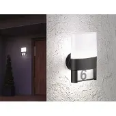 Wofi Utendørs LED-vegglampe Diego, svart, husnummerlampe