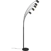 TRIO Marley gulvlampe, svart, høyde 200 cm, 5 lyskilder, metall