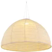 Globo LED-hengelampe 33982, hvit, lin, plast