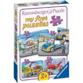 Ravensburger Puslespill - My First - 4 Diverse - My Nødsituasjon - - OneSize - Puslespill