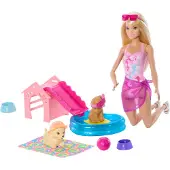 Barbie Puppy Pool Party Aloha Blonde