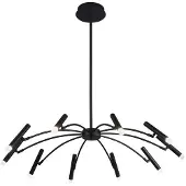 VIOKEF LED-hengelampe Secret, svart, Ø 80 cm, metall, 10 lyskilder.