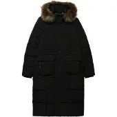 Superdry for woman. W5011566A Everest quilted long coat (S), Black, Casual, Polyester