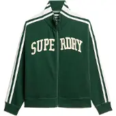 Superdry for woman. W2012163A Sweatshirt Athletic Applq Loose Zip Track green (L), Casual, Cotton