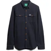 Superdry for man. M4010723A Flannel Work Shirt navy (S), Casual, Long sleeve, Organic Cotton, Sustainable