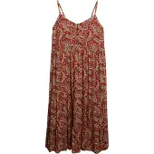 Superdry for woman. W8012030A Brown half-tiered dress (L), Casual, Viscose, Sleeveless / Straps