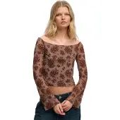 Superdry Flocked Mesh Langarmet T-skjorte