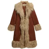 Superdry for woman. W5012136A Afghan brown coat (S), Casual, Polyester