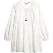Superdry Ibiza Tiered Lurex Mini Skjorte Med Lange Ermer