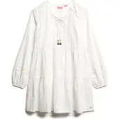 Superdry Ibiza Tiered Lurex Mini Skjorte Med Lange Ermer