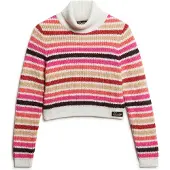 Superdry Stripe Crop Genser Med Høy Hals