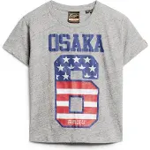 Superdry for woman. W1011470A Osaka 6 grey T-shirt (L), Casual, Cotton, Short sleeve