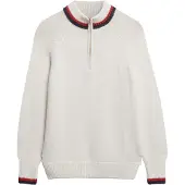 Superdry for woman. W6110669A Beige Tipped half-zip jumper (S), Casual, Long sleeve