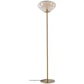 LINDBY Gulvlampe Lelia, rav, glass, metall, 150 cm