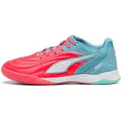Puma Iberio V Futsal Boots Unisex, Shoes, Ultra Red/White/Dusty Aqua, 42.5