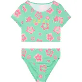 Roxy Set Tropicool Crop Kortermet Rash Guard