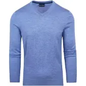 Suitable Merino Genser med V-hals Blå Lyseblå Størrelse