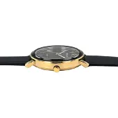 Excellanc Dameklokke med reim i kunstskinn / Armbåndsur / Klokke – Svart/gull