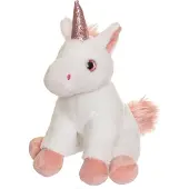 Teddykompaniet Kosedyr - Enhjørning - 25 cm - Hvit - - OneSize - Kosedyr