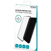 Deltaco - Skjermbeskyttelse for mobiltelefon - hel dekning - 2.5D - glass - rammefarge svart - for Apple iPhone 15, 16
