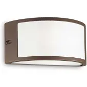 Ideal Lux utendørs vegglampe Rex-1 brun, aluminium bredde 25 cm