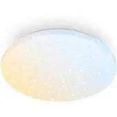 Briloner LED-taklampe Luminus, CCT, Ø 34 cm, hvit, stjernehimmel