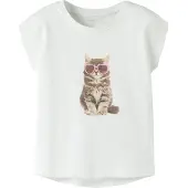 Name it T-skjorte - NmfVotia - Bright White/Solbriller CAT - - 3 år (98) - T-skjorte