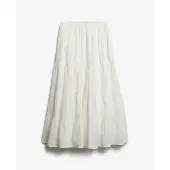 Superdry for woman. W7210412A Off-white Tiered Maxi Skirt (S), Casual, Cotton
