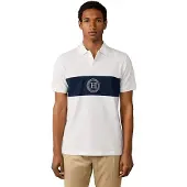 Hackett London for man. HM5600187 White H-Panel Polo Shirt (XL), Casual, Cotton, Short sleeve
