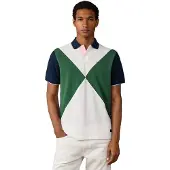 Hackett for man. HM5600208 Off-white Nbr Diamond polo shirt (M), Casual, Cotton, Short sleeve