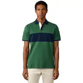Hackett for man. HM5600207 Green Nbr Polo Panel (L), Casual, Cotton, Short sleeve