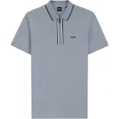 BOSS for man. 50555698 Philix GOC gray zip polo shirt (L), Casual, Grey, Cotton, Short sleeve