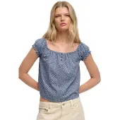 Superdry 1/2 Button Woven T-skjorte